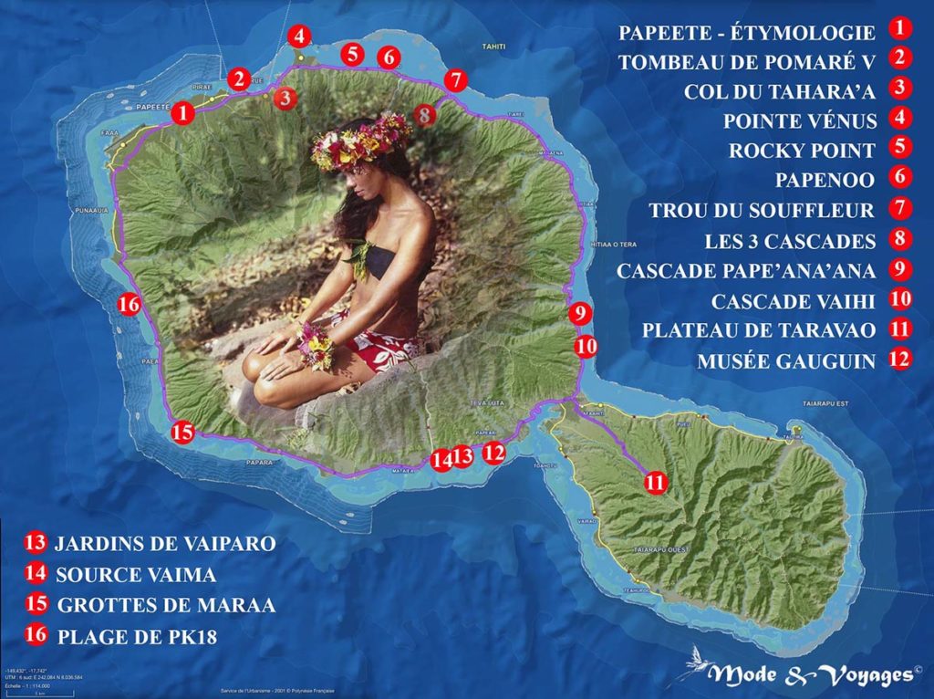 Tour complet de l'île de Tahiti, 115 km de côte depuis Papara
